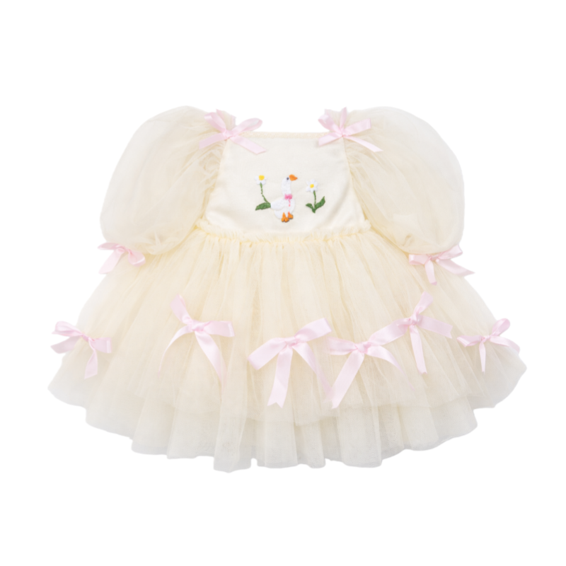 Cream Silly Goose Birthday Dress Cream Silly Goose Birthday Dress