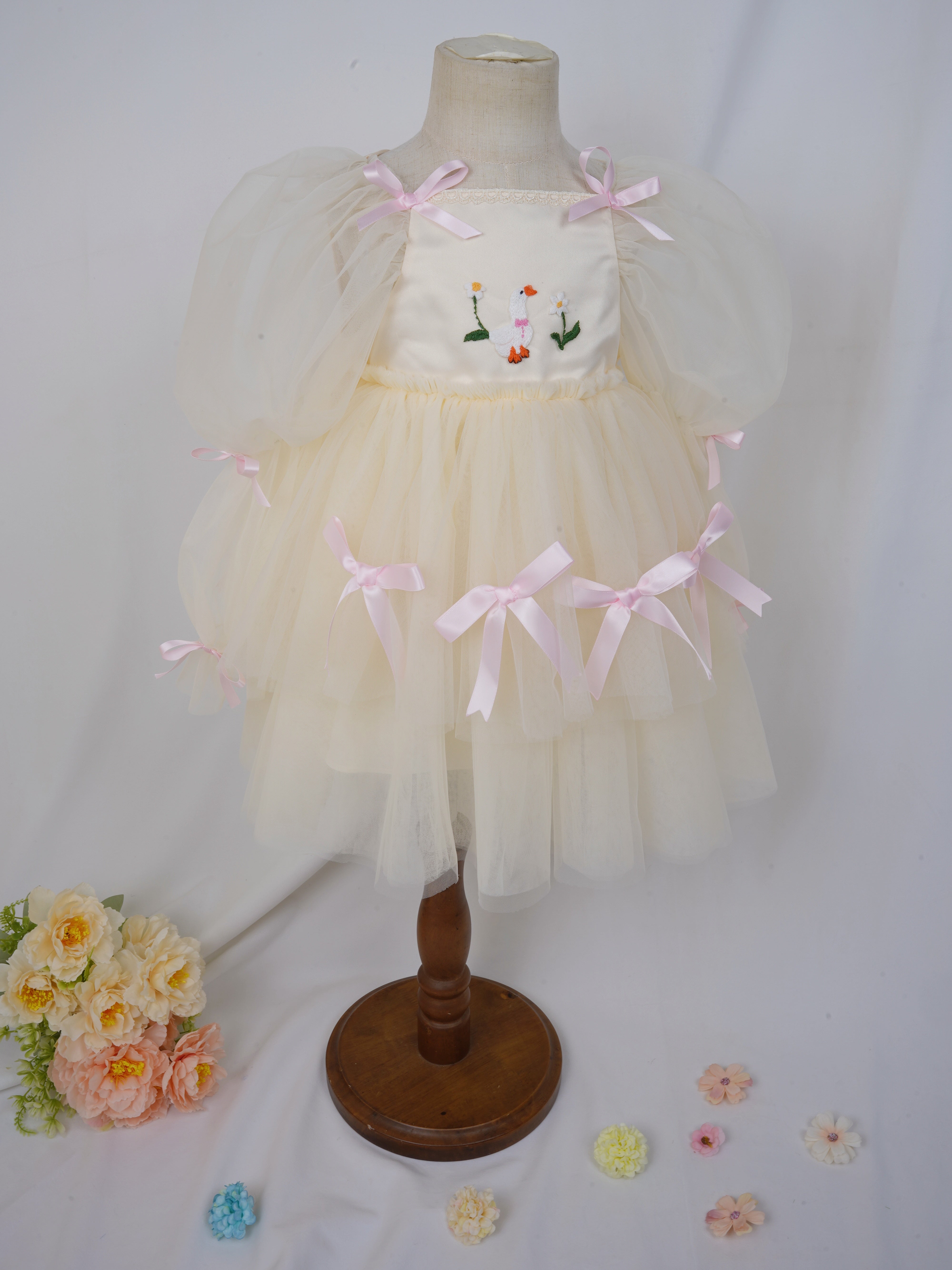 Cream Silly Goose Birthday Dress | Handmade Tulle for Baby Girl Baby Glow Bliss Cream Silly Goose Birthday Dress | Handmade Tulle for Baby Girl Baby Glow Bliss