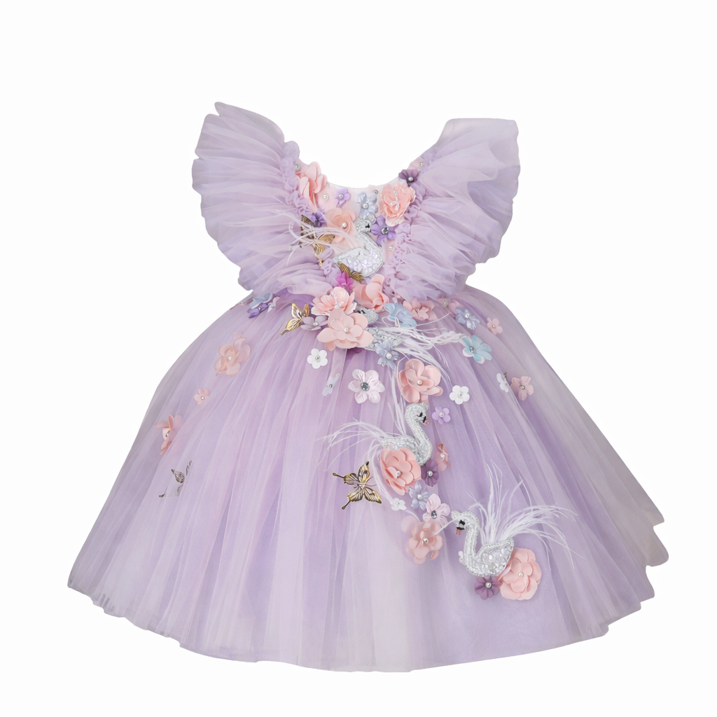 lilac fairy dress Swan Tulle for Baby and Toddler – Baby Glow Bliss Collection: Sequins Color:Tradewind and magical celebration moments. Cannes Glamour on a