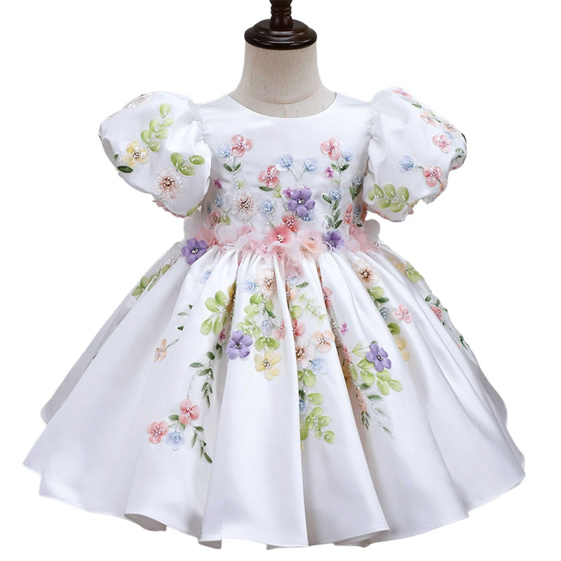 Luxury 3D Floral Baby Girl Ball Gown