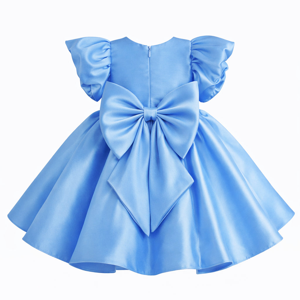 Under the Sea Blue Birthday Dress with Bow